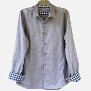 Ted Baker London Men's Gray Slim Fit Casual Cotton Breathable Shirt Size 5/XL